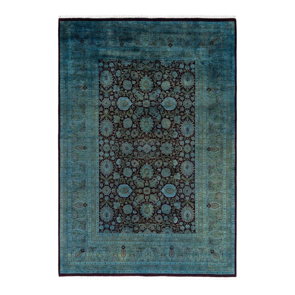 Overdyed, One-of-a-Kind Hand-Knotted Area Rug - Blue - 6' 2" x 8' 10"