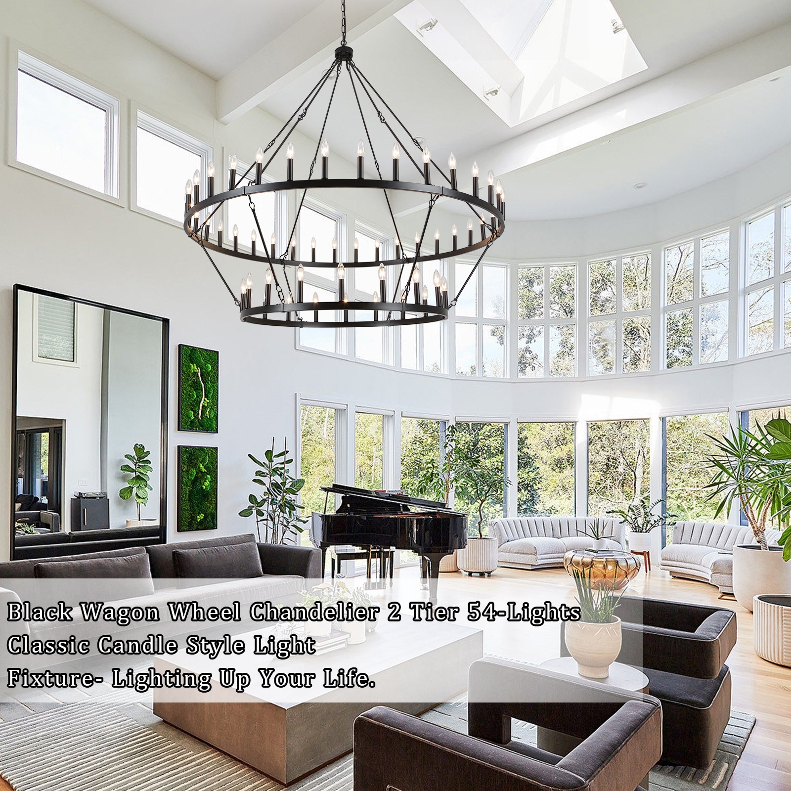 Double wagon wheel chandelier cheap