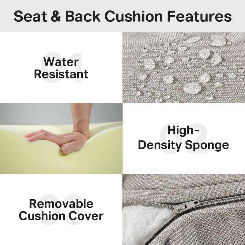 22" W x 24" D x 6" T Water & Fade Resistant Outdoor Lounge Chair Replacement Cushion Set