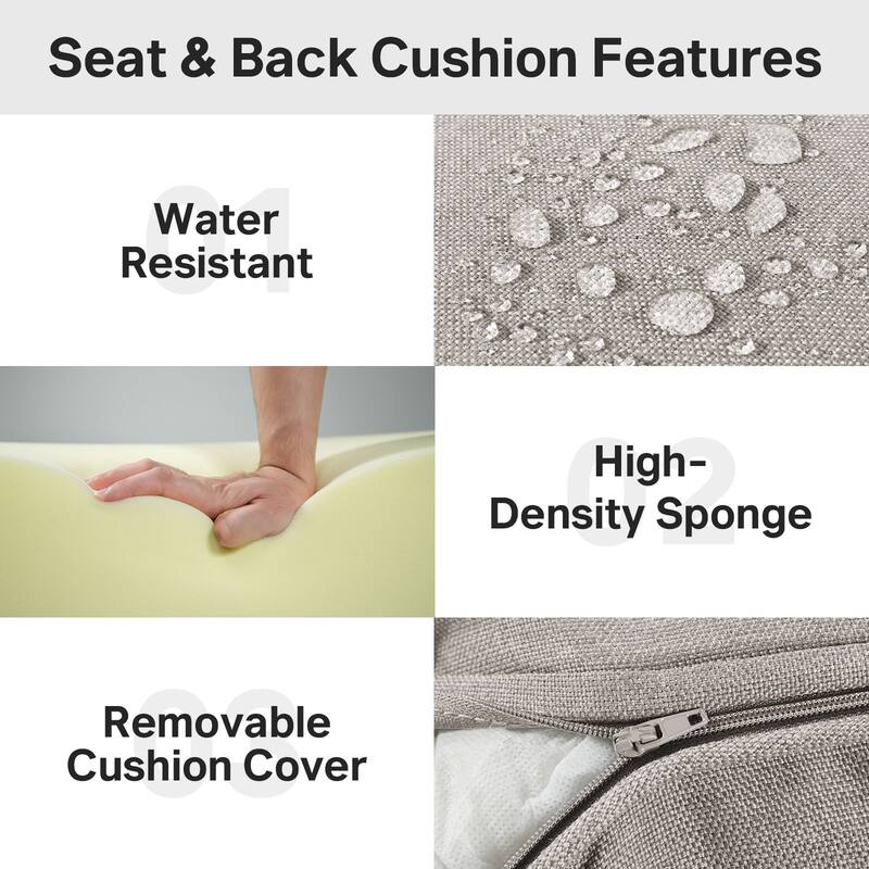 22" W x 24" D x 6" T Outdoor Lounge Chair Replacement Cushion Set Water and Fade Resistant
