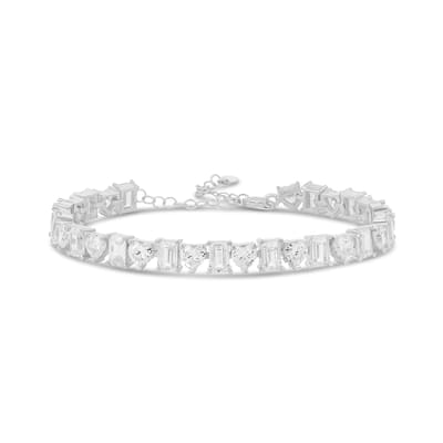 SHYMI Heart and Emerald Shape Tennis Bracelet