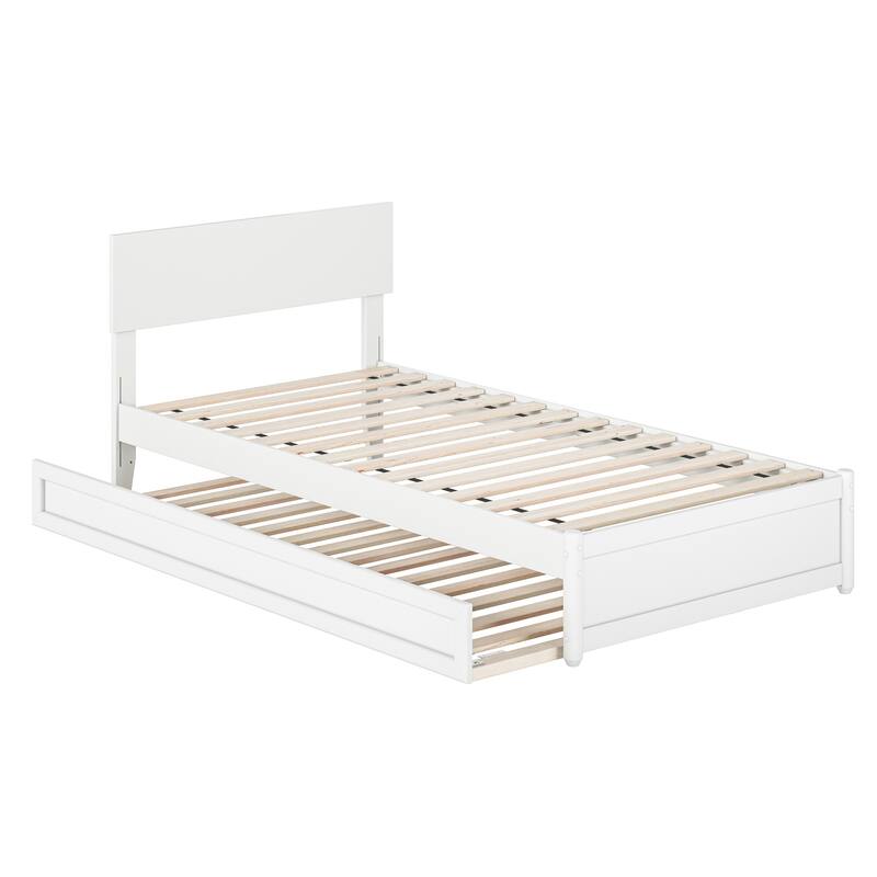Wesley Platform Bed with Panel Footboard and Twin XL Trundle