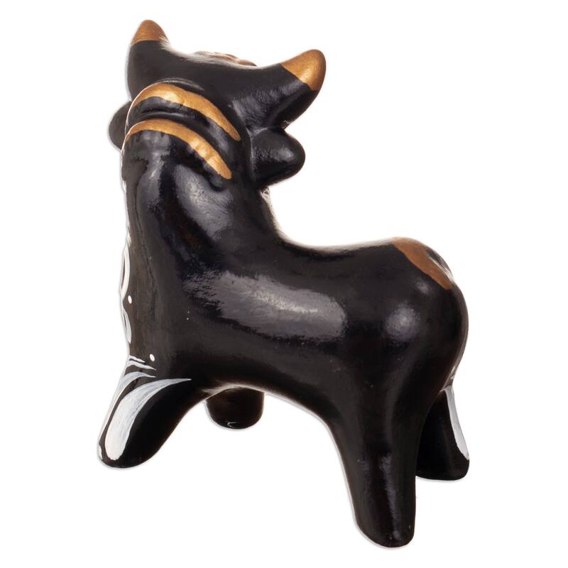 Novica Handmade Black Guardian Of Pucara Ceramic Sculpture