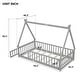 preview thumbnail 3 of 49, Tent-shaped Floor Bed with Fence & Door,Wooden Montessori Bed for Kids