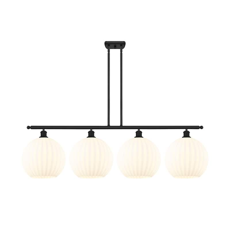 Innovations Lighting 516-4I-14-51-White Venetian-Indoor Pendant White - Matte Black / White Venetian