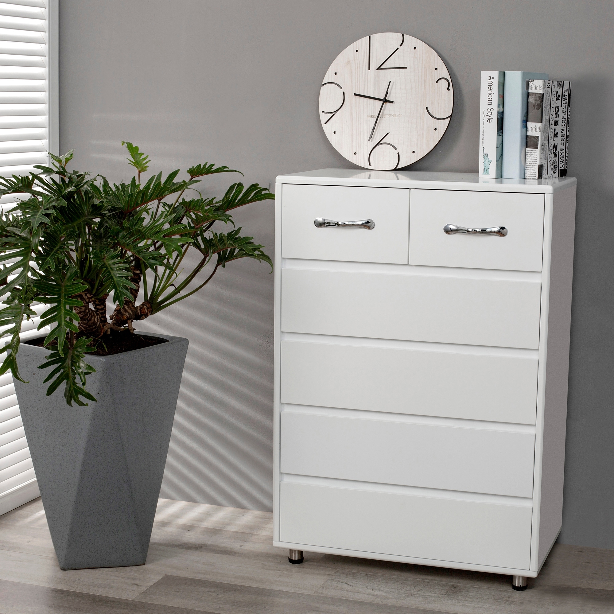 31.5 Wood File Cabinet, Lateral Storage Cabinet with 2-DrawerWhite / 1PC