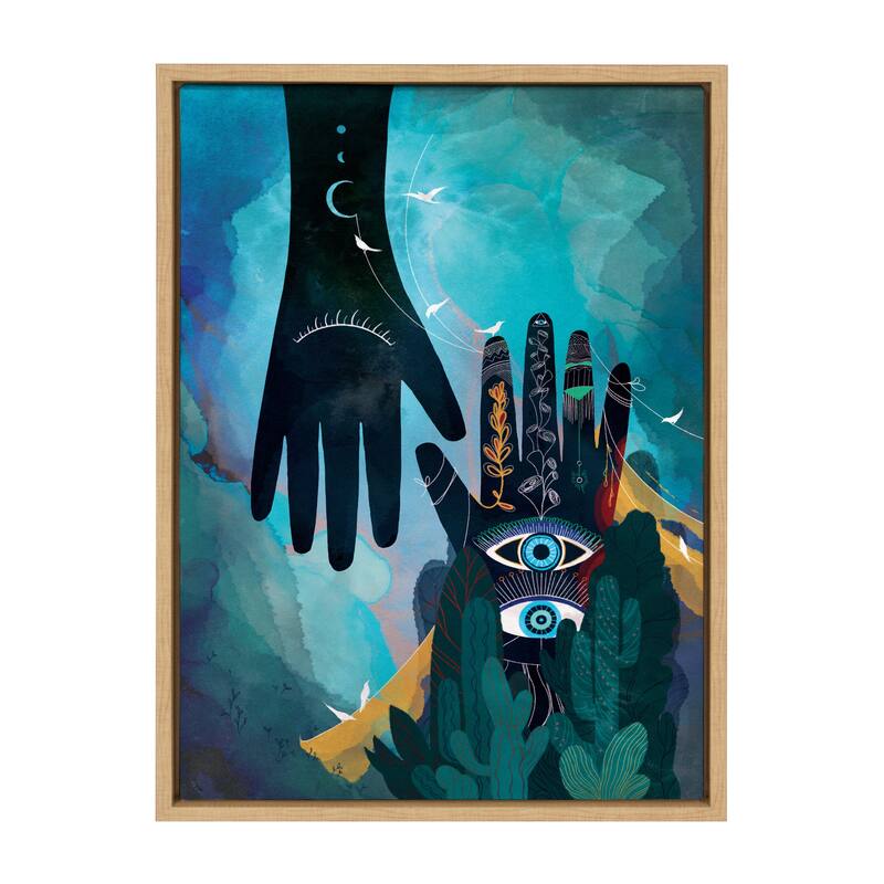 Kate and Laurel Sylvie Enlighten Framed Canvas by Faryn Hughes