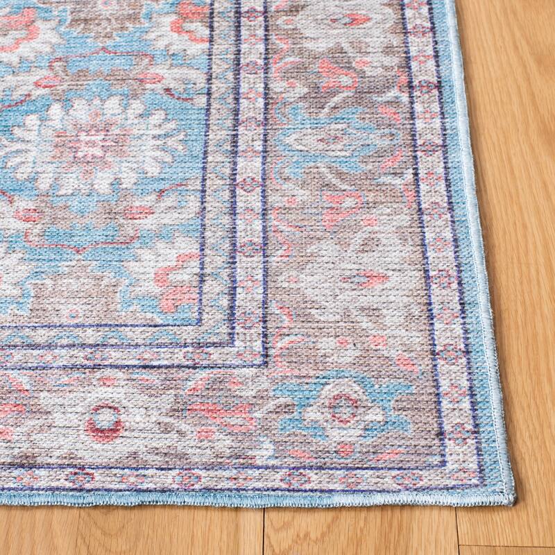 SAFAVIEH Serapi Machine Washable Melva Medallion Distressed Rug