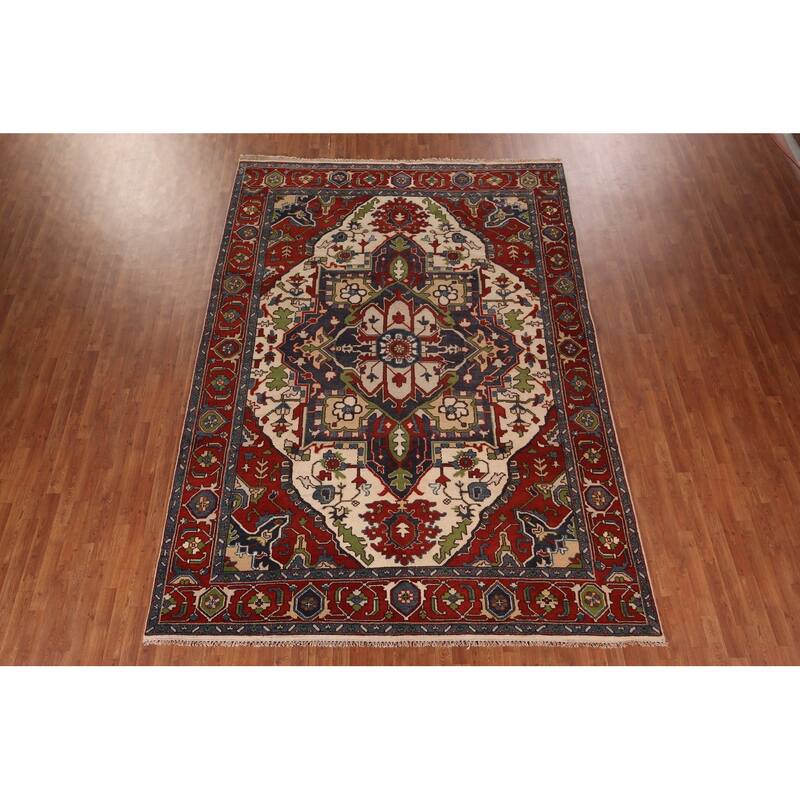 Heriz Serapi Oriental Area Rug Handmade Wool Carpet - 8'5"x 11'11"
