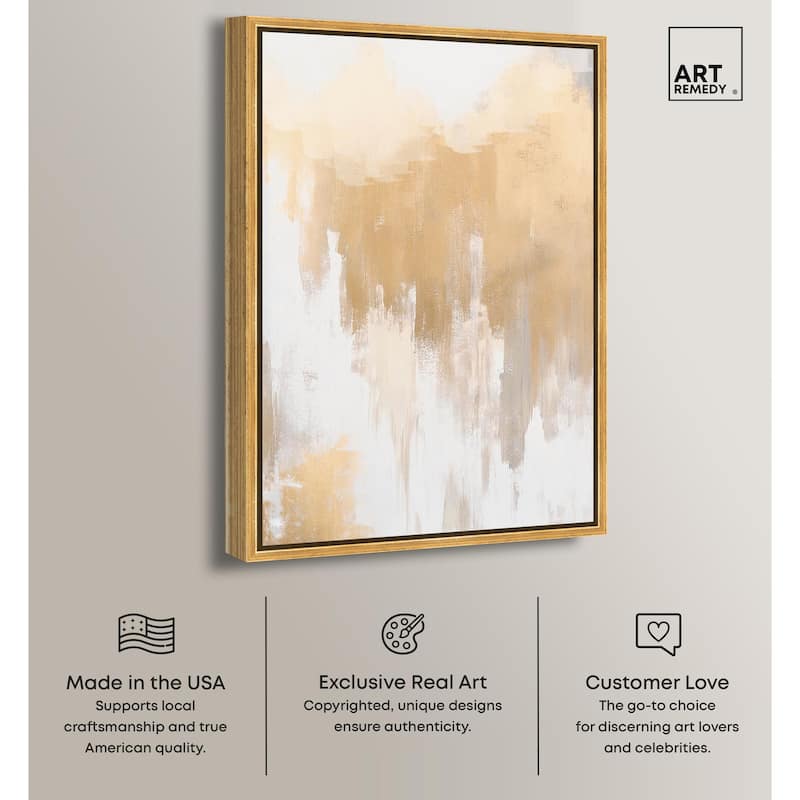 Soft Grey Glam Gold Canvas by Art Remedy