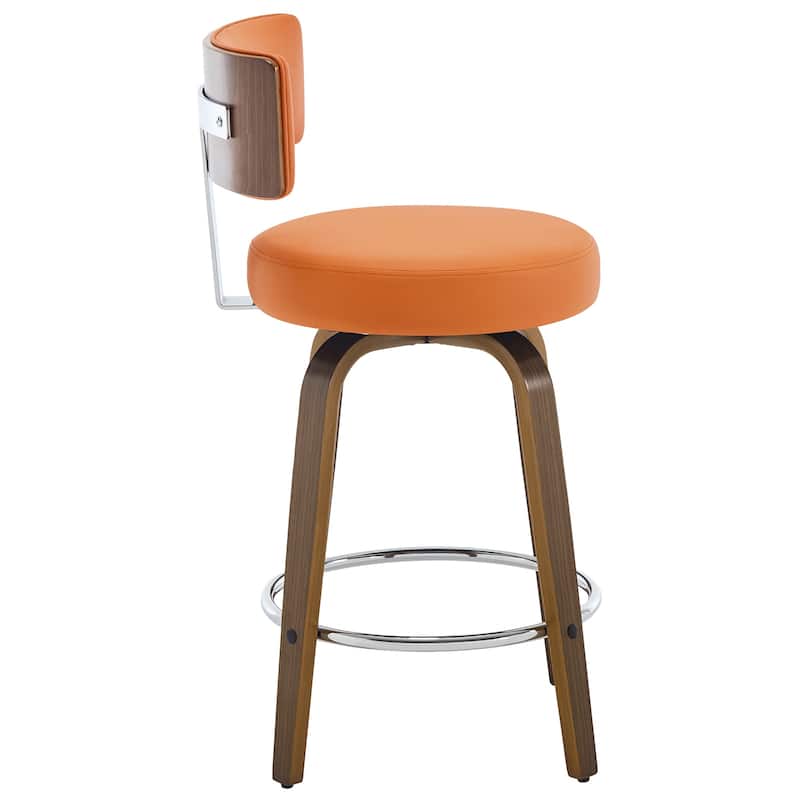 Upholstered Wood Swivel Bar/ Counter Stools, Set of 3