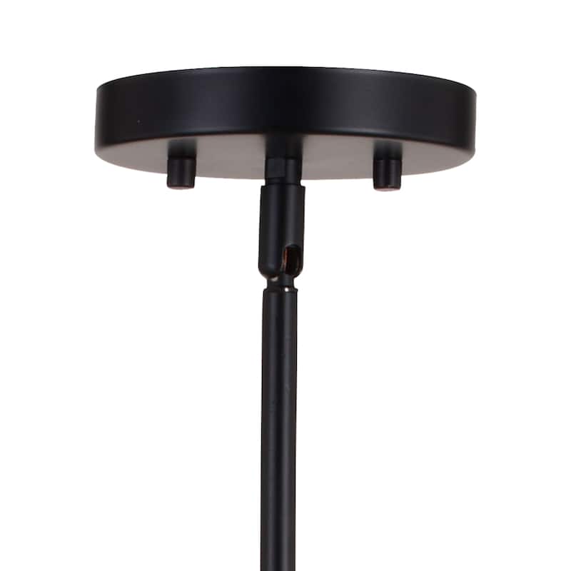 Glencoe 6 Light Matte Black Multi-Level Chandelier Clear Crackle Glass - 28-in W x 21.75-in H x 28-in D