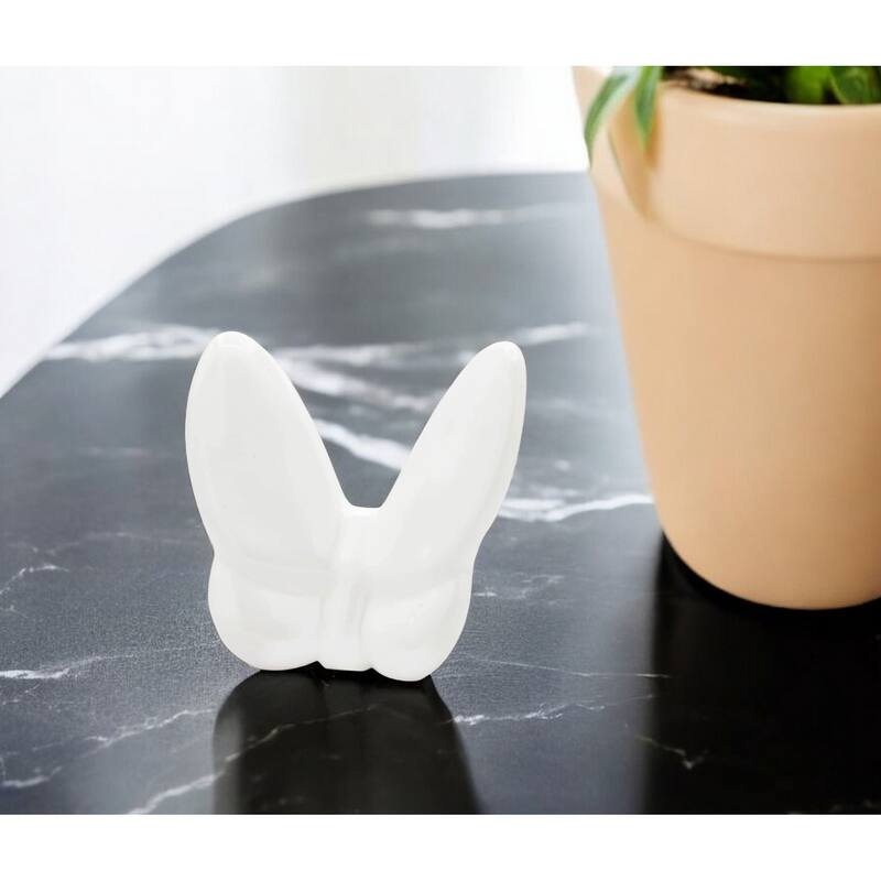 HomeRoots 3" White Crystal Butterfly Figurine Tabletop Sculpture - White