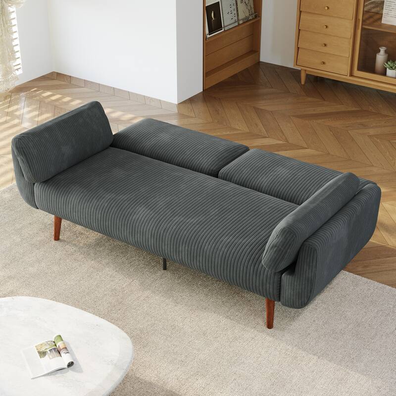 73.5 Inch Futon Sofa Bed Convertible Upholstered Couch Sleeper