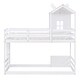 preview thumbnail 5 of 7, White Twin Over Twin Pine Bunk Bed with Windmill Design, Guardrails, Ladder, Roof