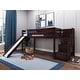 preview thumbnail 6 of 10, JACKPOT Contemporary Low Loft Twin Bed with Stairway, Slide and Tent