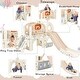 preview thumbnail 23 of 49, Freestanding Castle Climbing Playset with Slide, Tunnel, Ring Toss, and Basketball Hoop - Toy Storage Organizer for Kids