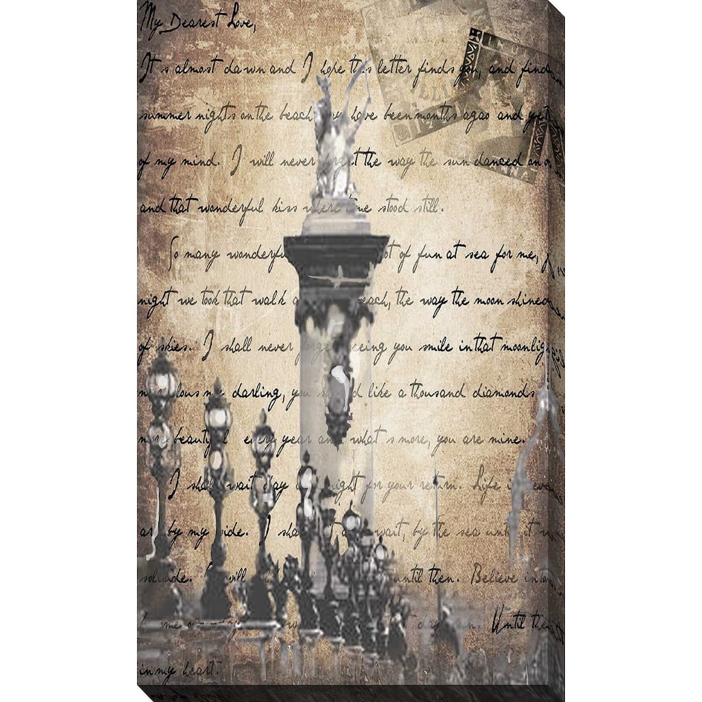 "Vintage Paris 3 in Sepia" by Jodi Print on Canvas