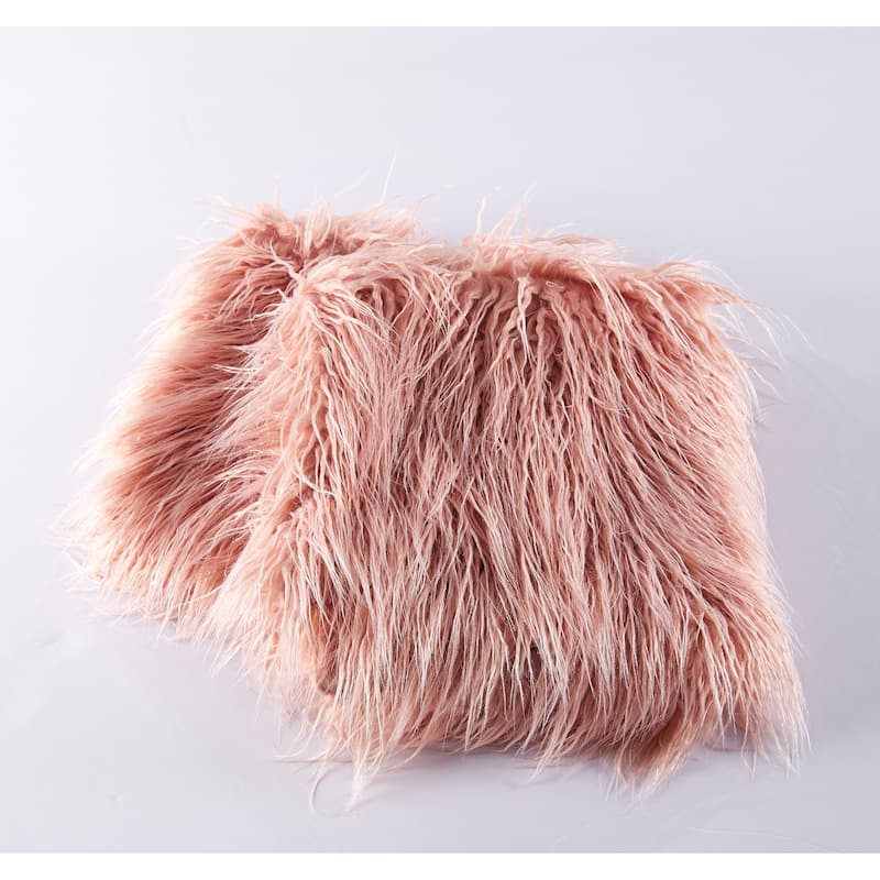 Karenne FauxFur Throw Pillow Covers (Set of 2), NO INSERT