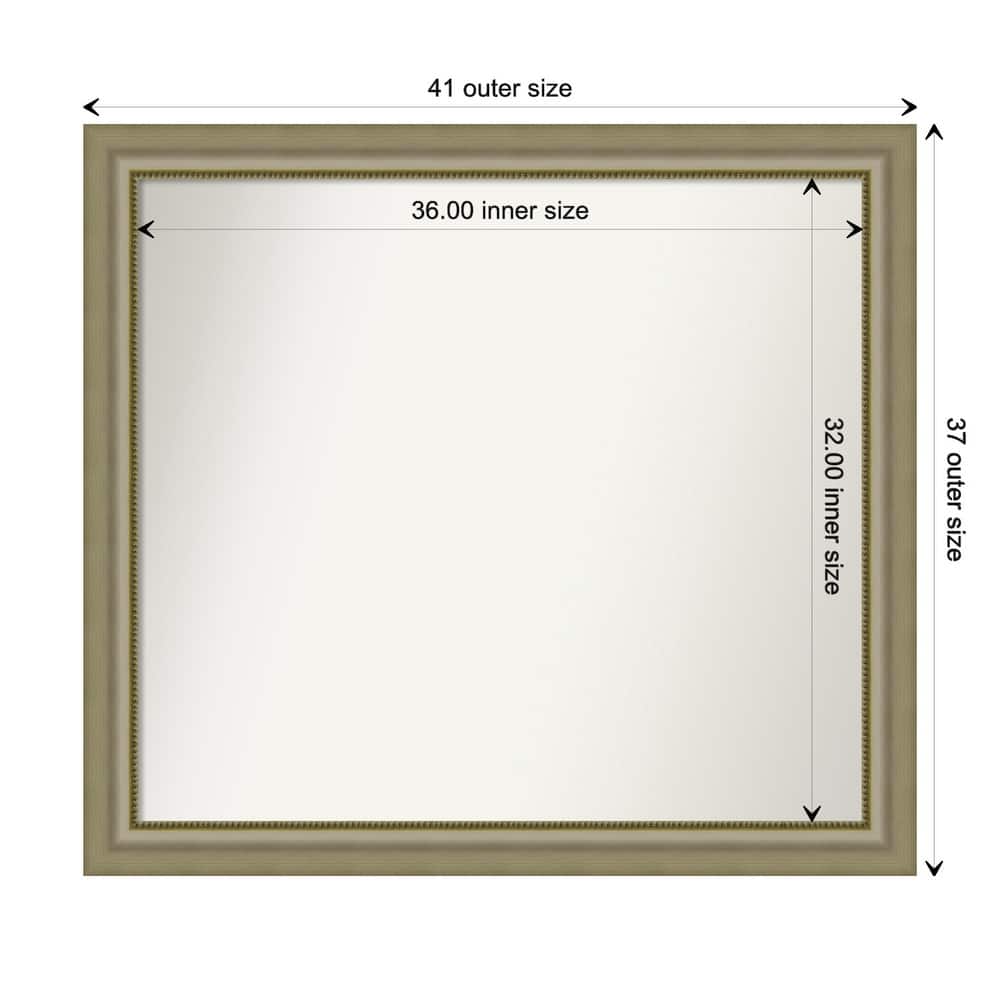 Vegas Silver Framed Non-Beveled Custom Wall Mirror, Bathroom Vanity Mirror