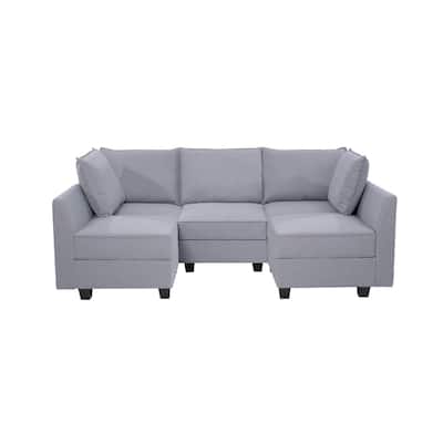 Modern 5-Seater DIY Convertible Modular Sectional Sofa Collection combo
