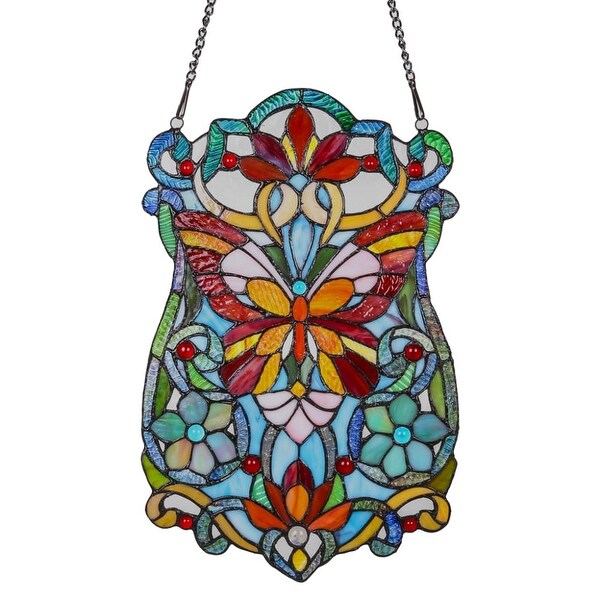 River Of Goods 13428 19 Inch X 12 Tiffany Style Erfly River Of Goods 13428 19 Inch X 12 Tiffany Style Erfly Fleurs Stained Gl