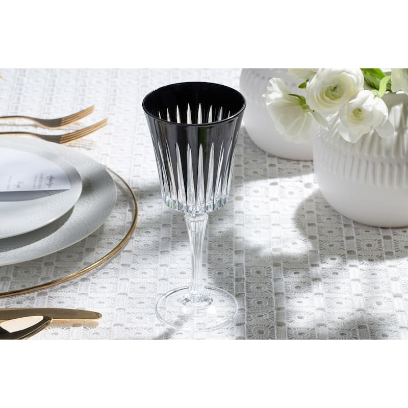 Majestic Gifts European Glass Water / Wine Goblet-Black-Set/6 - 10 Oz.
