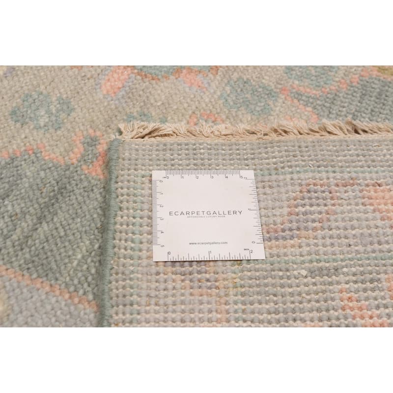 ECARPETGALLERY Hand-knotted Modern Oushak Teal Wool Rug - 7'11 x 10'0