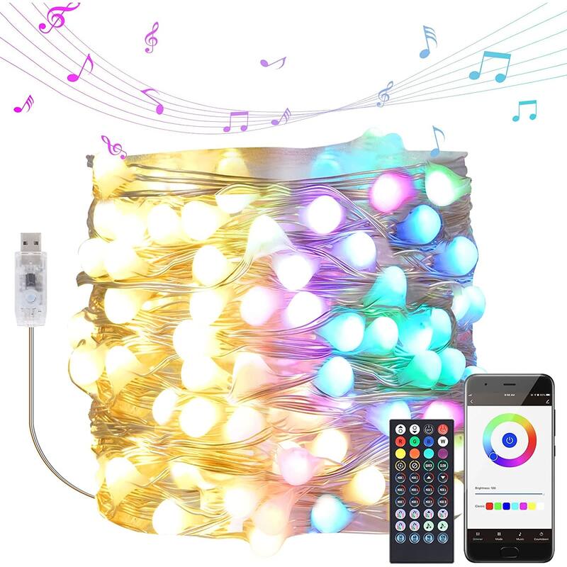 Smart LED Fairy String Lights Work with APP Scene Control 33FT 100LED RGB Color