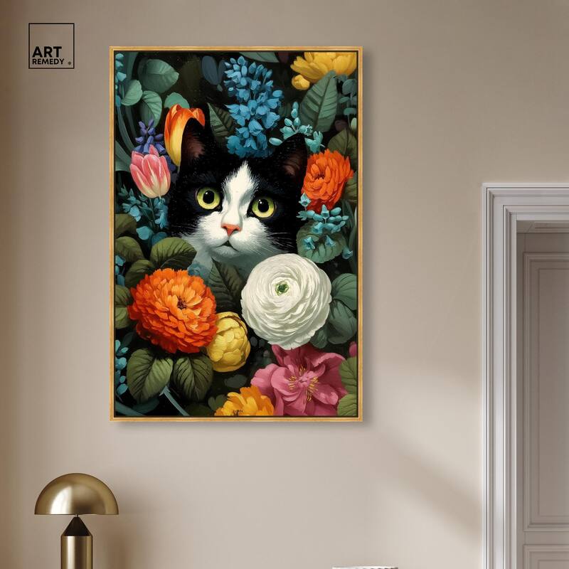 Secret Garden Cat Canvas by Art Remedy