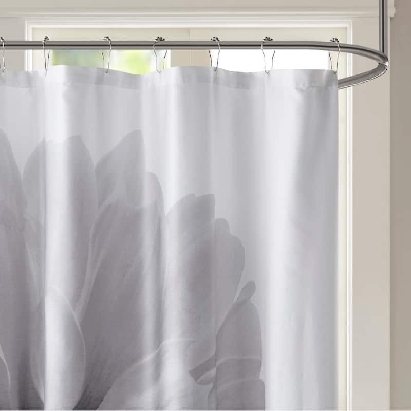 Madison Park Quinn Printed Floral Cotton Shower Curtain