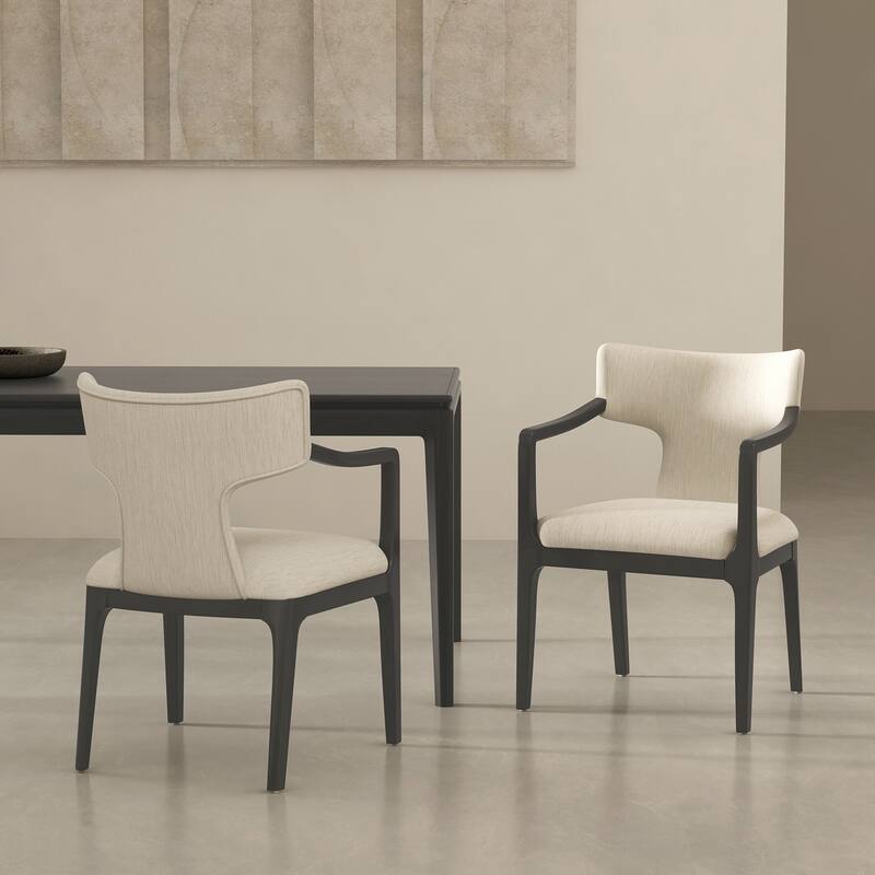 Eloria Chenille Wood Dining Room Armchair