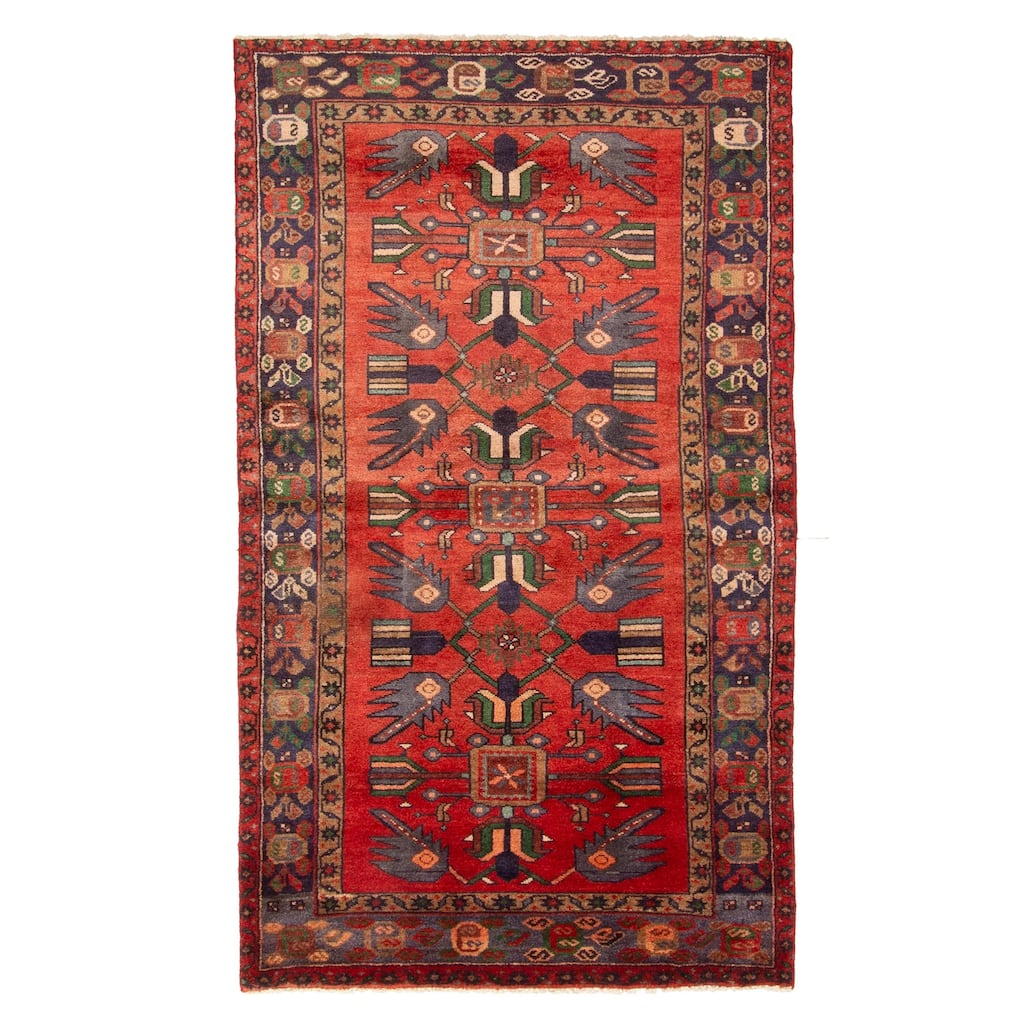 ECARPETGALLERY Hand-knotted Andelz Red Wool Rug - 3'10 x 6'8