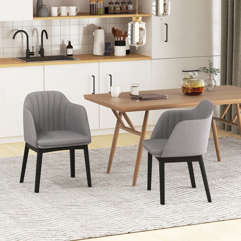 Gymax 4PCS Modern Dining Chairs Upholstered Velvet Accent Chairs w/