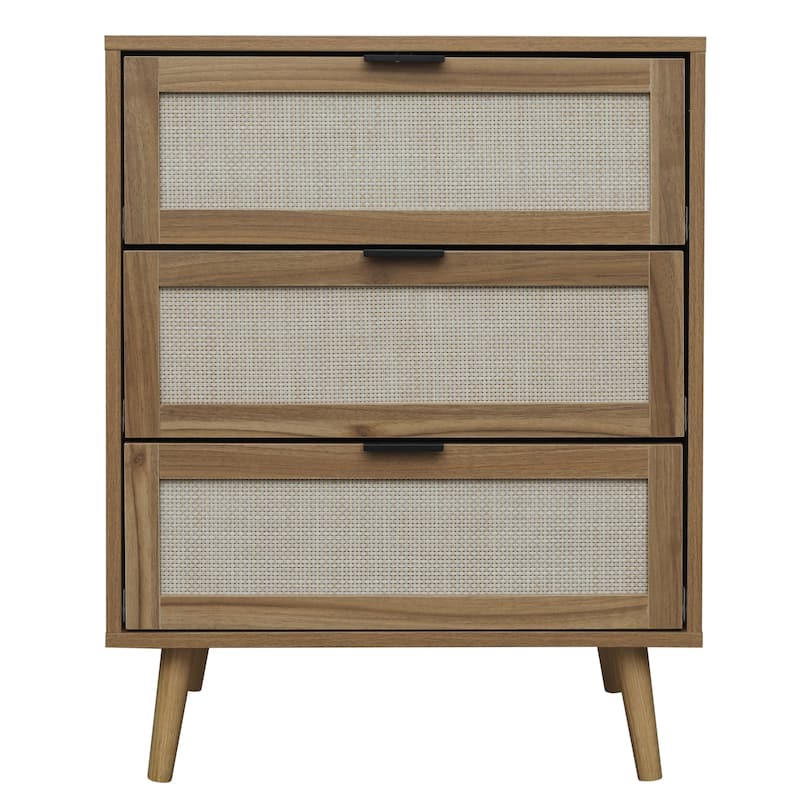 Rattan 3 Drawer Cabinet for bedroom living room