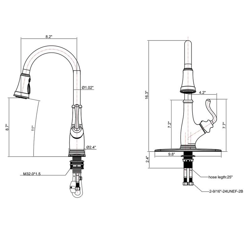 Topcraft Pulldown Single Handle Single Hole Kitchen Faucet
