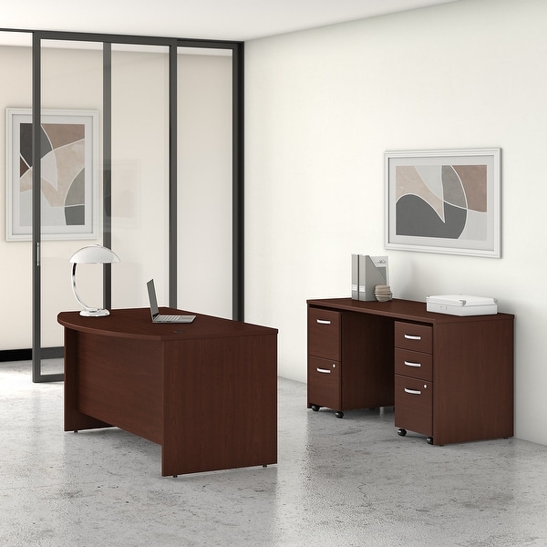 Studio C 60W Desk Set with File Cabinets by Bush Business Furniture. Opens flyout.