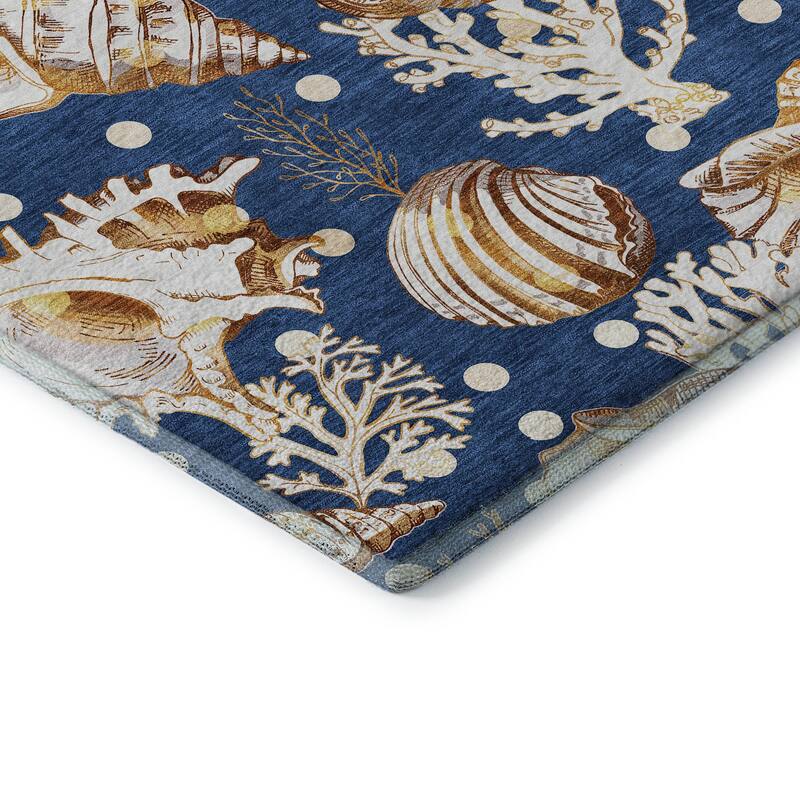 Premium Washable Super Soft Coastal Seashells Mayfield Rug