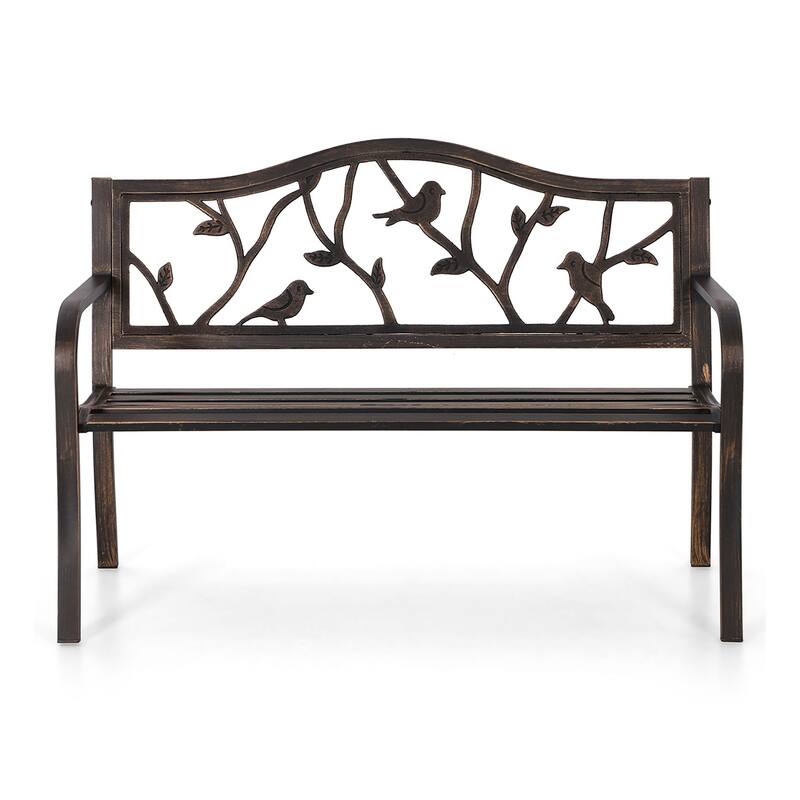 Sophia & William Outdoor Patio Metal Bench