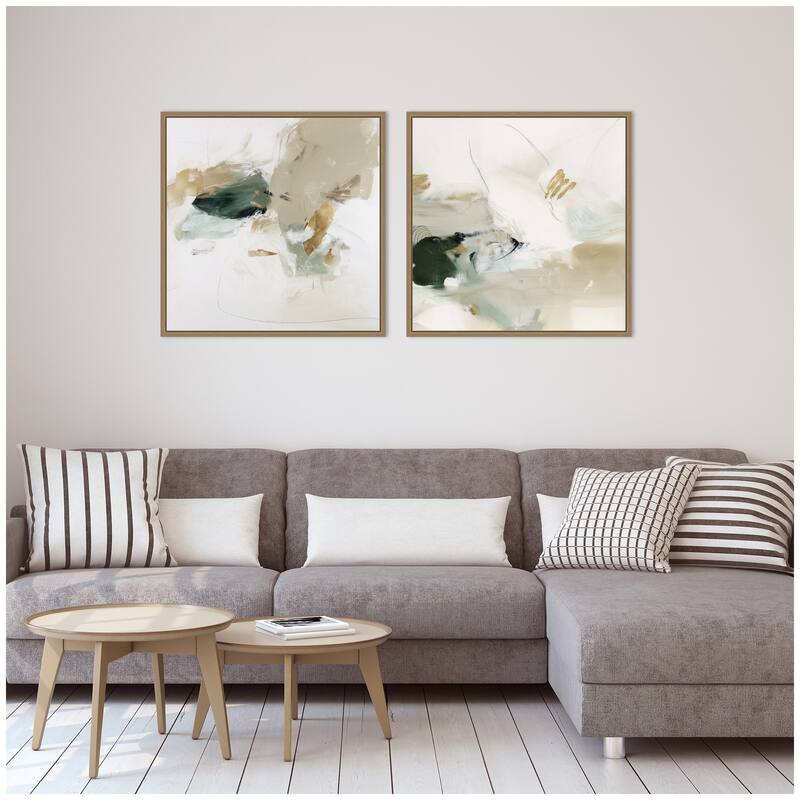 Kate and Laurel Field No. 1 & No. 2 2 Piece Framed Canvas Wall Art Set by Amy Lighthall