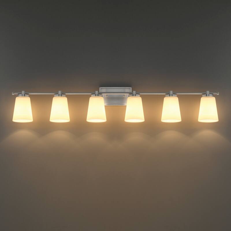 Acroma 6 - Light Steel Dimmable Bathroom Vanity Light - 6-light