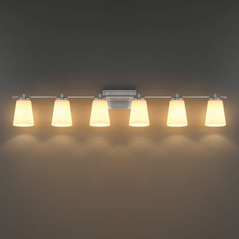 Acroma 6 - Light Steel Dimmable Vanity Light - 6-light