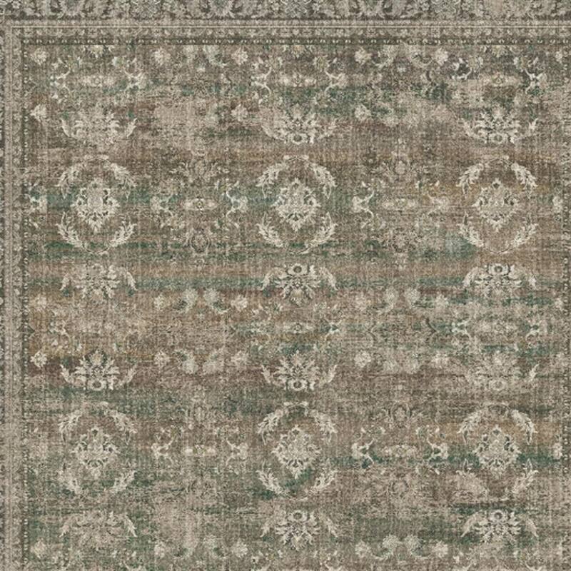 HomeRoots Floral Medallion Traditional Rectangle Area Rug