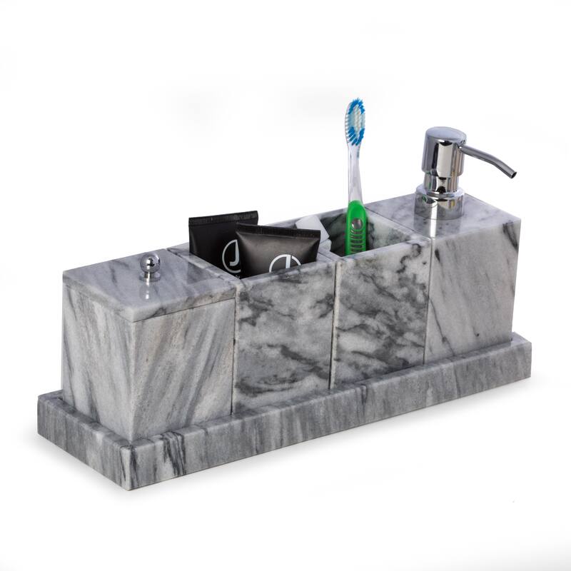 Vanity 5 Piece Marble Cloud Grey Set