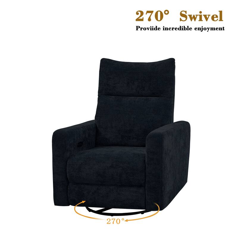 Olmas 33.5"W Power Swivel Glider Recliner with USB Charger