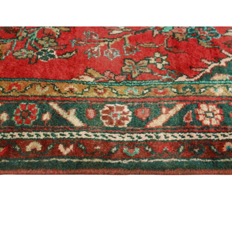 Fine Vintage Distressed Tristan Red/Charcoal Runner - 3'5" x 10'3"