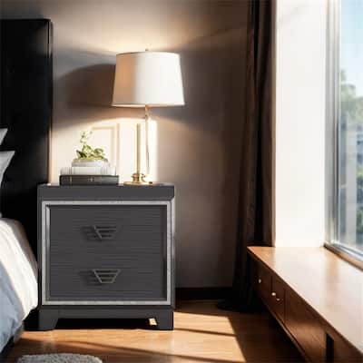 Elegant Nightstand,Bedside Table with 2 Drawers