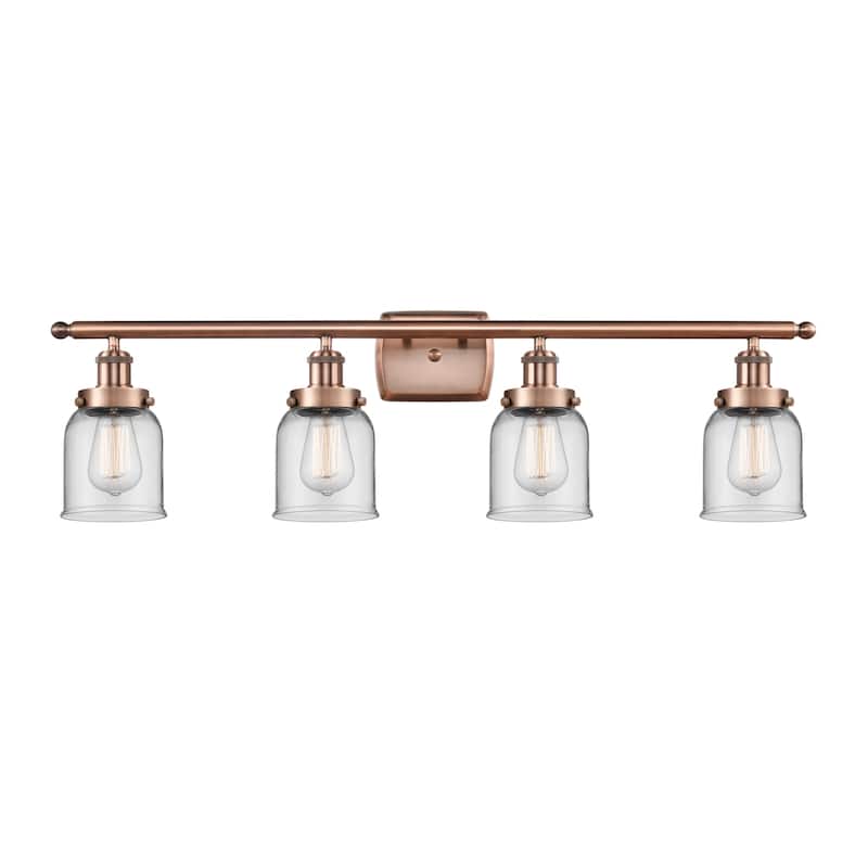Innovations Lighting 916-4W-12-36 Bell Vanity Bell 4 Light 36" Wide - Antique Copper / Clear