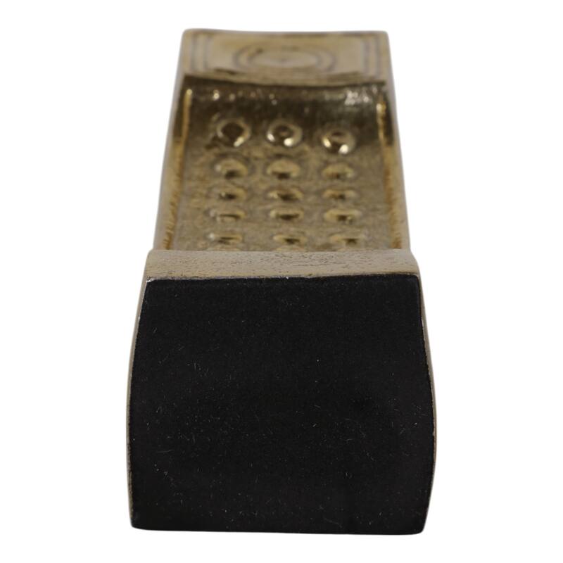 Decorative Metal Cordless Phone Figurine Sculpture - 8", Gold - 8.0"
