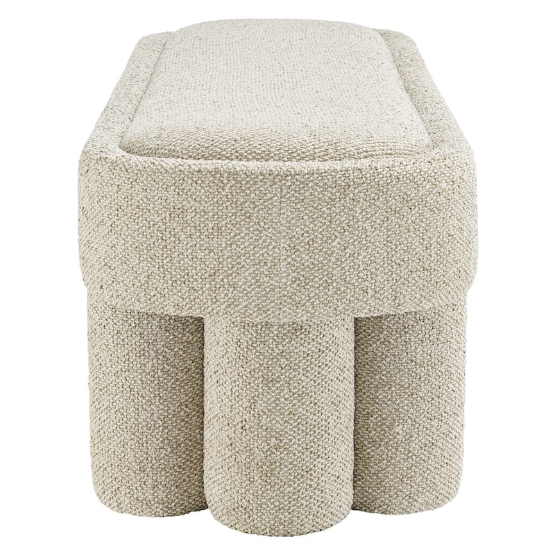 Mossi 52-Inch Oval Boucle Fabric Bench